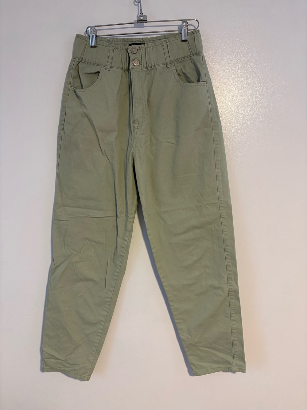 Classic Sage Green Woman’s  High Waisted Casual Pants